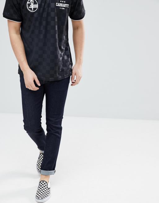 Carhartt WIP Rebel – Niebieskie spodnie o zwężanym obcisłym kroju