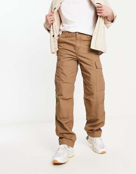 Carhartt WIP amhurst high waist carpenter pants in pink