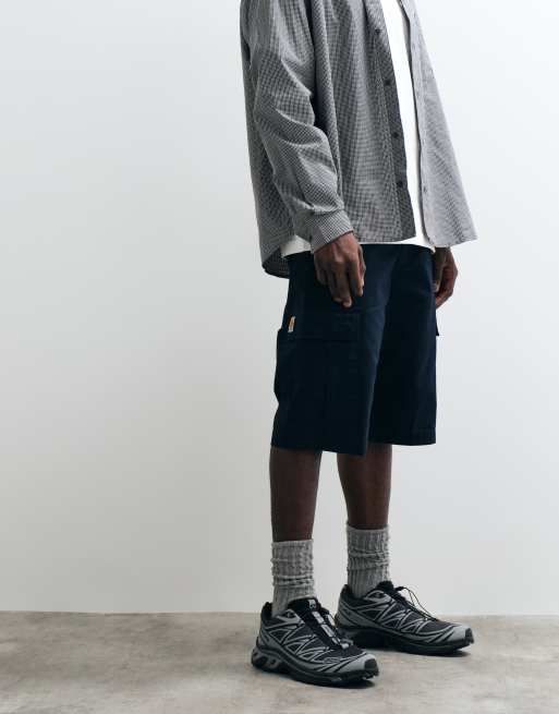 Carhartt WIP - Regular-fit cargoshort in diep marineblauw, 4 van 5