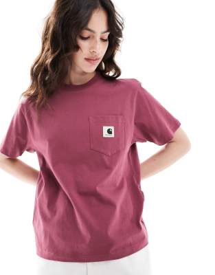 Carhartt WIP - Regular-Fit-T-Shirt in Rot mit Tasche