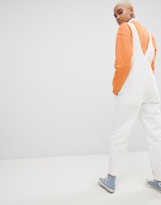 white carhartt dungarees