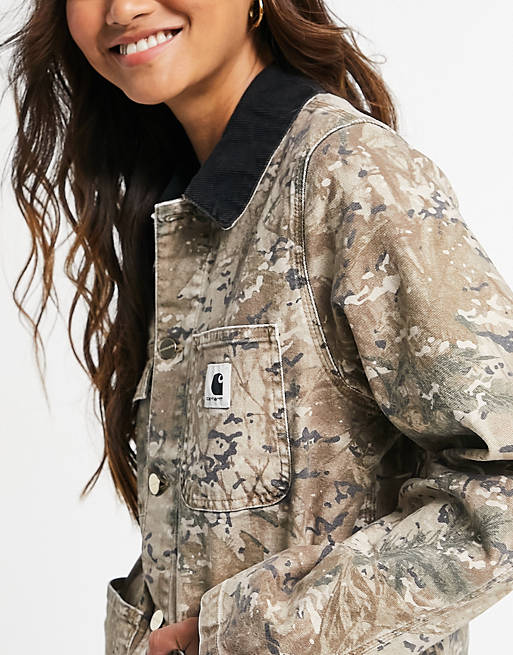  Carhartt WIP relaxed lightweight jacket in classic camo 
