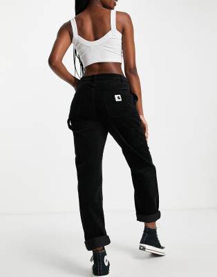 black stretch corduroy pants