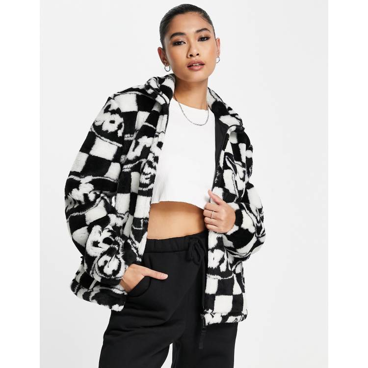 Lauren Ralph Lauren Black Zip Front Floral Print Eyelet Bomber