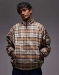 [Carhartt WIP] Carhartt WIP reversible Planer jacket in cream check print-Neutral S MULTI