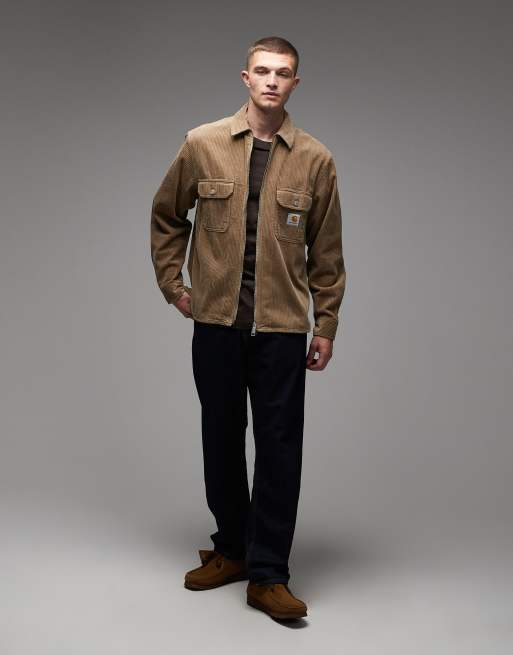 Carhartt WIP reynold cord overshirt in beige, 2 of 5