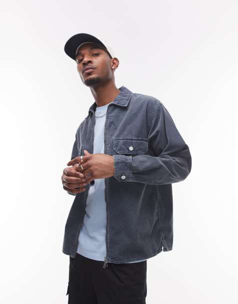Carhartt WIP reynold shirt jacket in dusky blue