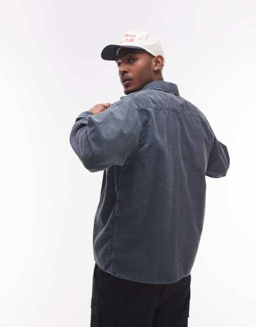Carhartt WIP - Reynold - Skjortejakke i støvet blå, 4 af 4