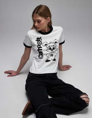 Carhartt WIP - Ringer-T-Shirt in Weiß und Schwarz