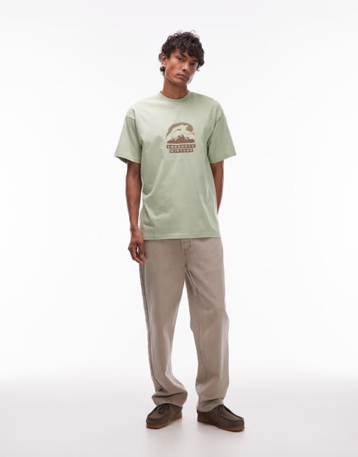 Carhartt WIP - Rising helix Script - Losvallend T-shirt in lichtgroen, 2 van 5
