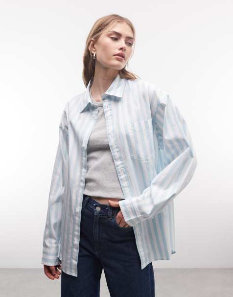 Carhartt WIP - Royce - Camicia blu e bianca a righe - view 1