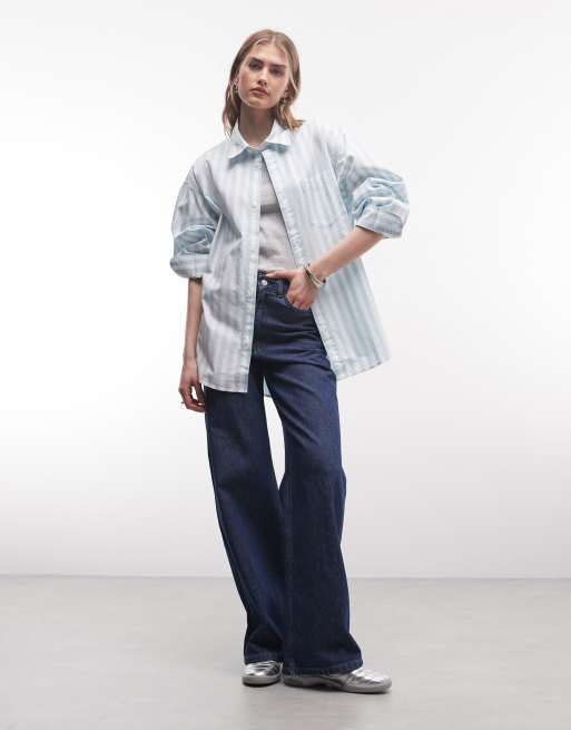 Carhartt WIP royce shirt in blue and white stripe , 3 of 4