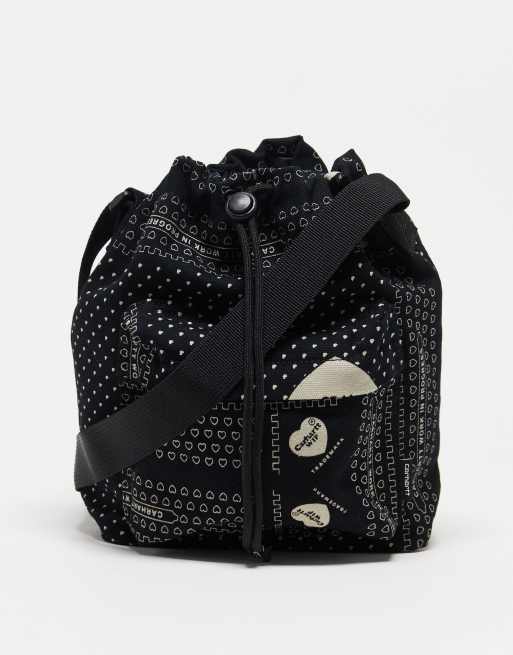 Carhartt WIP - Sac porté épaule à imprimé cœurs style bandana - Noir