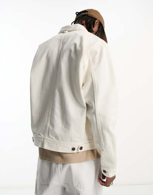 Carhartt white shop denim jacket