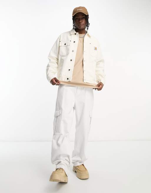 Carhartt white 2025 denim jacket