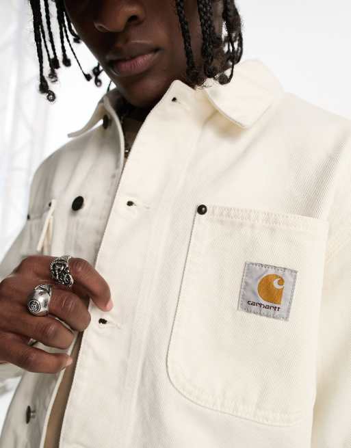 Carhartt white 2025 denim jacket