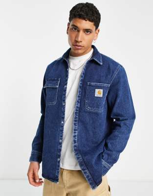 Carhartt WIP salinac denim overshirt in blue wash