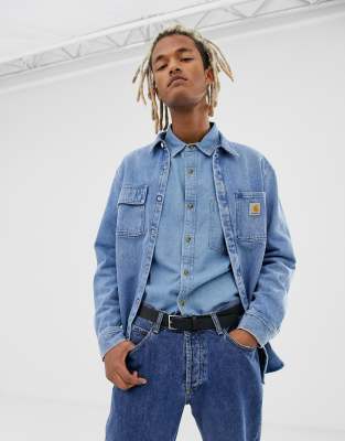 carhartt blue jean shirt