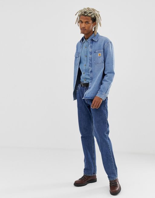 Carhartt denim cheap shirt jacket