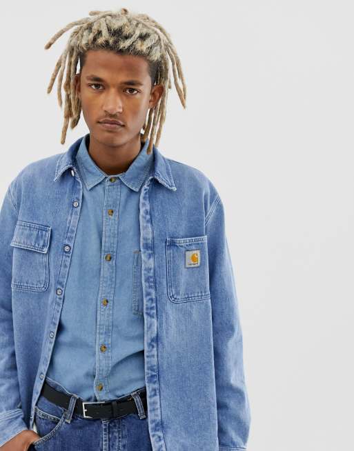 Carhartt WIP Salinac Veste chemise Jean bleu clair ASOS