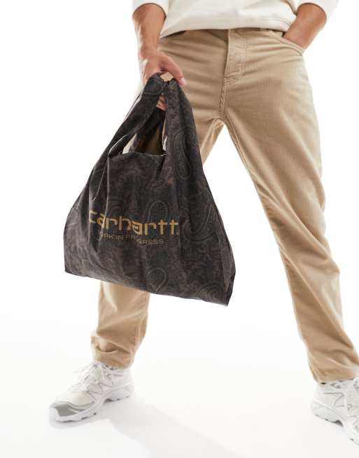 Carhartt WIP - Sammenfoldelig shoppertaske med paisleyprint i bordeaux