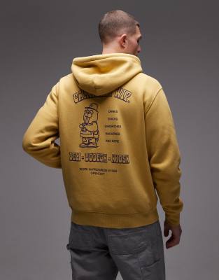 Carhartt Sandwich Motif Back Hooded Sweatshirt In Yellow