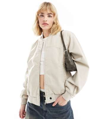 Carhartt WIP santa fe bomber jacket in white