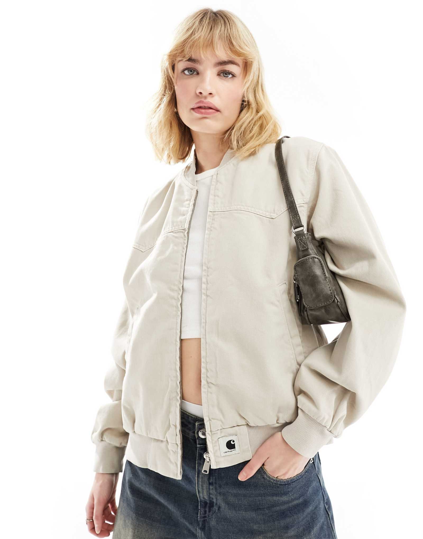 Куртка-бомбер Carhartt WIP santa fe белого цвета