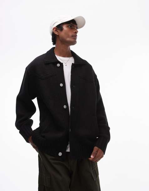 Carhartt WIP santa fe cardigan in black