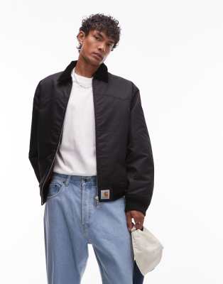 Carhartt Sante Fe Alumni Quilted Zip Up Jacket In Black