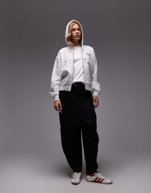 Carhartt WIP - Schooling - Felpa grigio mélange con cappuccio e chiusura con zip, 3 di 4