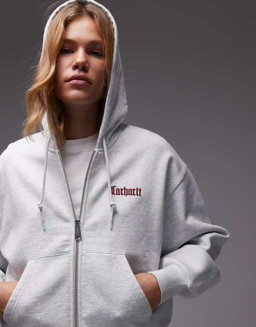 Carhartt WIP - Schooling - Hoodie met rits in gemêleerd grijs, 2 van 4