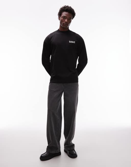 Carhartt WIP schooling long sleeve relaxed t-shirt in black, 2 of 5