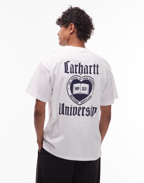 Carhartt WIP schooling loose fit t-shirt with back print in white - view 1