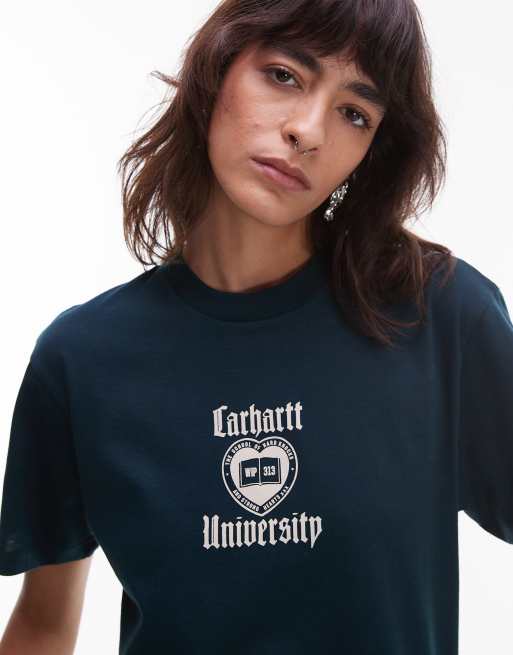 Carhartt WIP - Schooling - T-shirt in donkergroen, 2 van 4