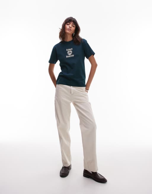 Carhartt WIP - Schooling - T-shirt in donkergroen, 4 van 4