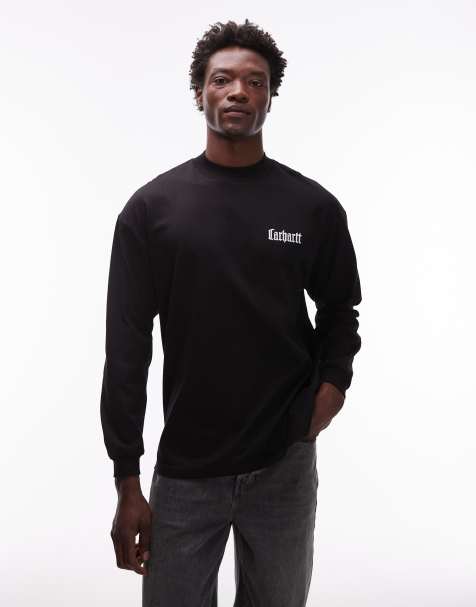 Carhartt WIP - Schooling - T-shirt vestibilità comoda a maniche lunghe nera - view 1