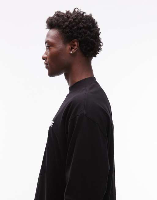 Carhartt WIP - Schooling - T-shirt vestibilità comoda a maniche lunghe nera, 4 di 5