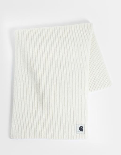 Carhartt WIP - Sciarpa in maglia colore neutro con toppa del logo, 1 di 3