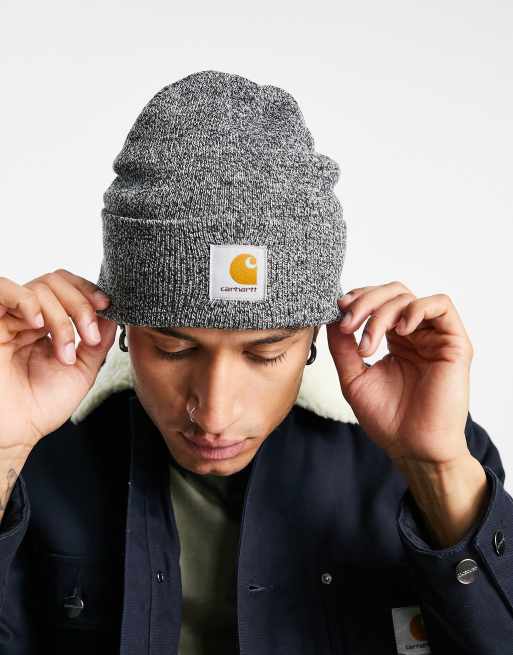 Carhartt WIP – Scott – Czarna melanżowa czapka beanie z podszewką