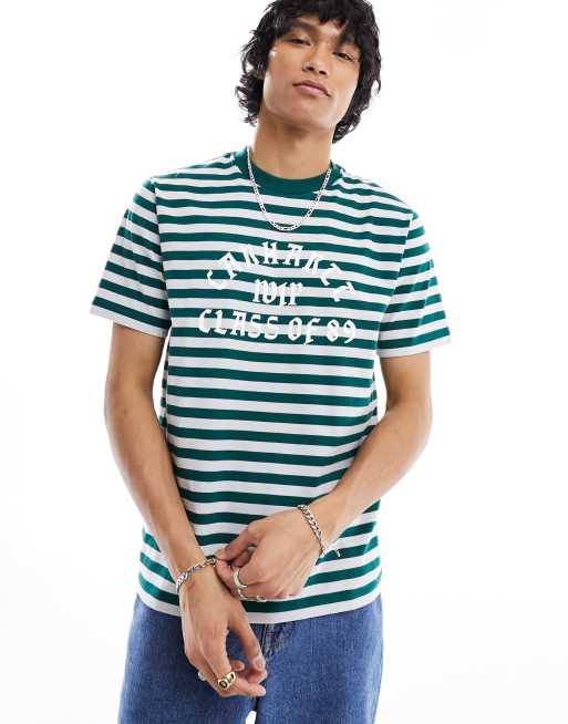 Carhartt WIP – Scotty – Gestreiftes T-Shirt in Grün