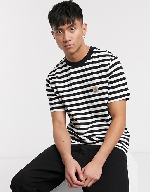 Carhartt WIP Scotty stripe pocket t-shirt in black