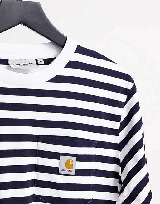 Carhartt WIP scotty stripe pocket t-shirt in navy