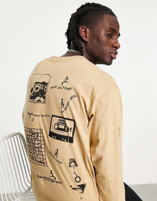 Carhartt WIP scramble print long sleeve top in cream