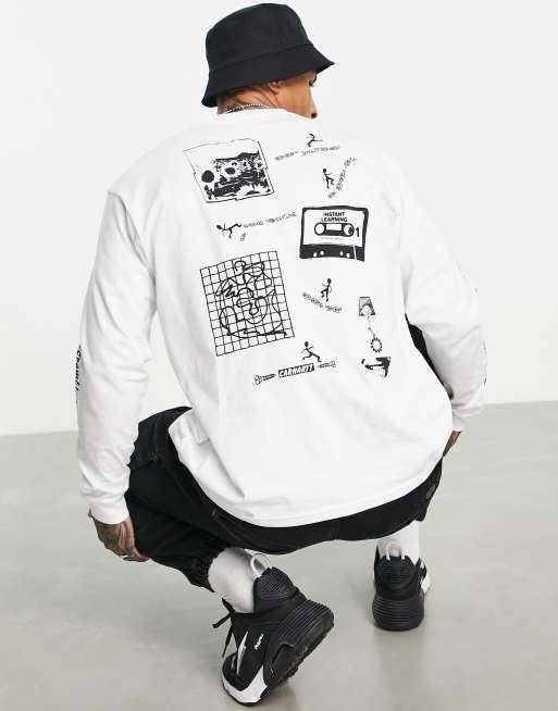 Carhartt WIP scramble print long sleeve top in white