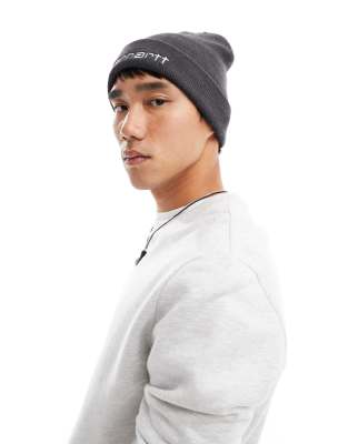  Carhartt WIP script beanie in purple