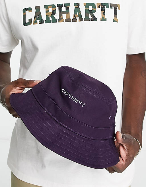 Accessories Caps & Hats/Carhartt WIP script bucket hat in purple 