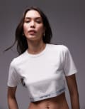 [Carhartt WIP] Carhartt WIP Script crop top in white XS White