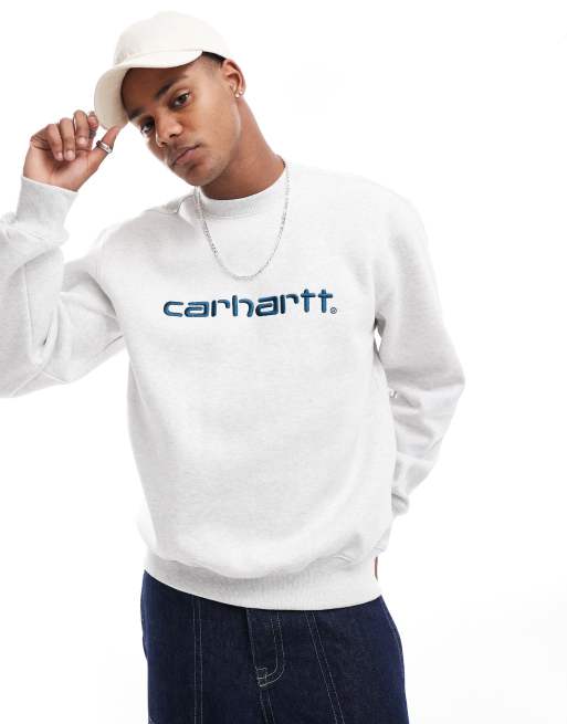 Carhartt WIP script embriodery sweatshirt in grey