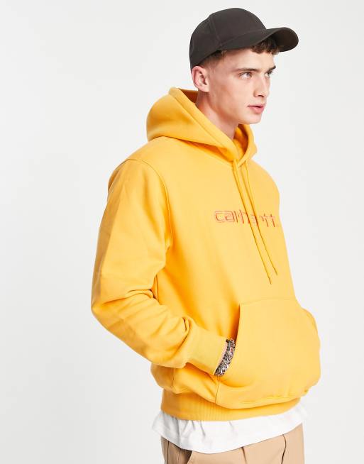 Carhartt WIP script embroidered hoodie in orange | ASOS